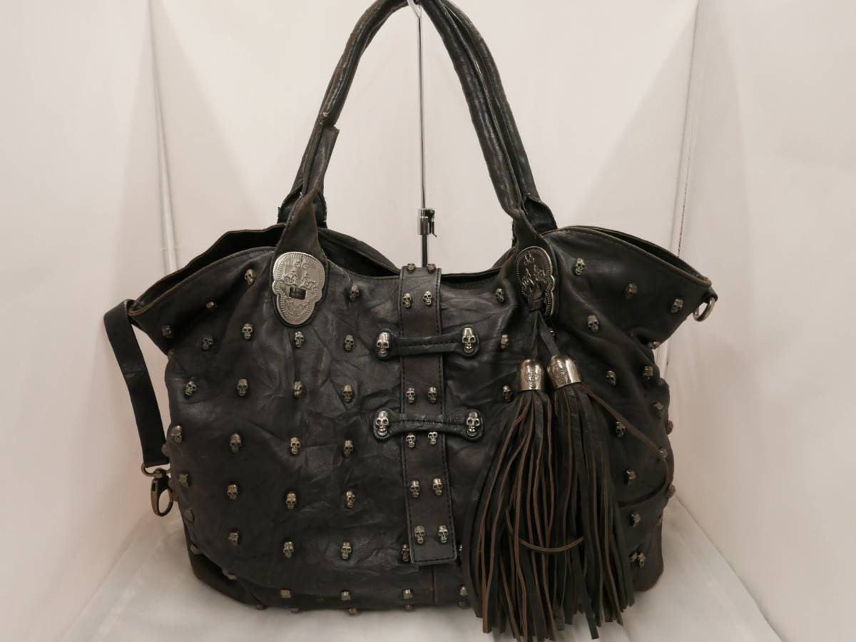 THOMAS WYLDE トーマスワイルド スカルスタッズ ハンドバッグ 黒 