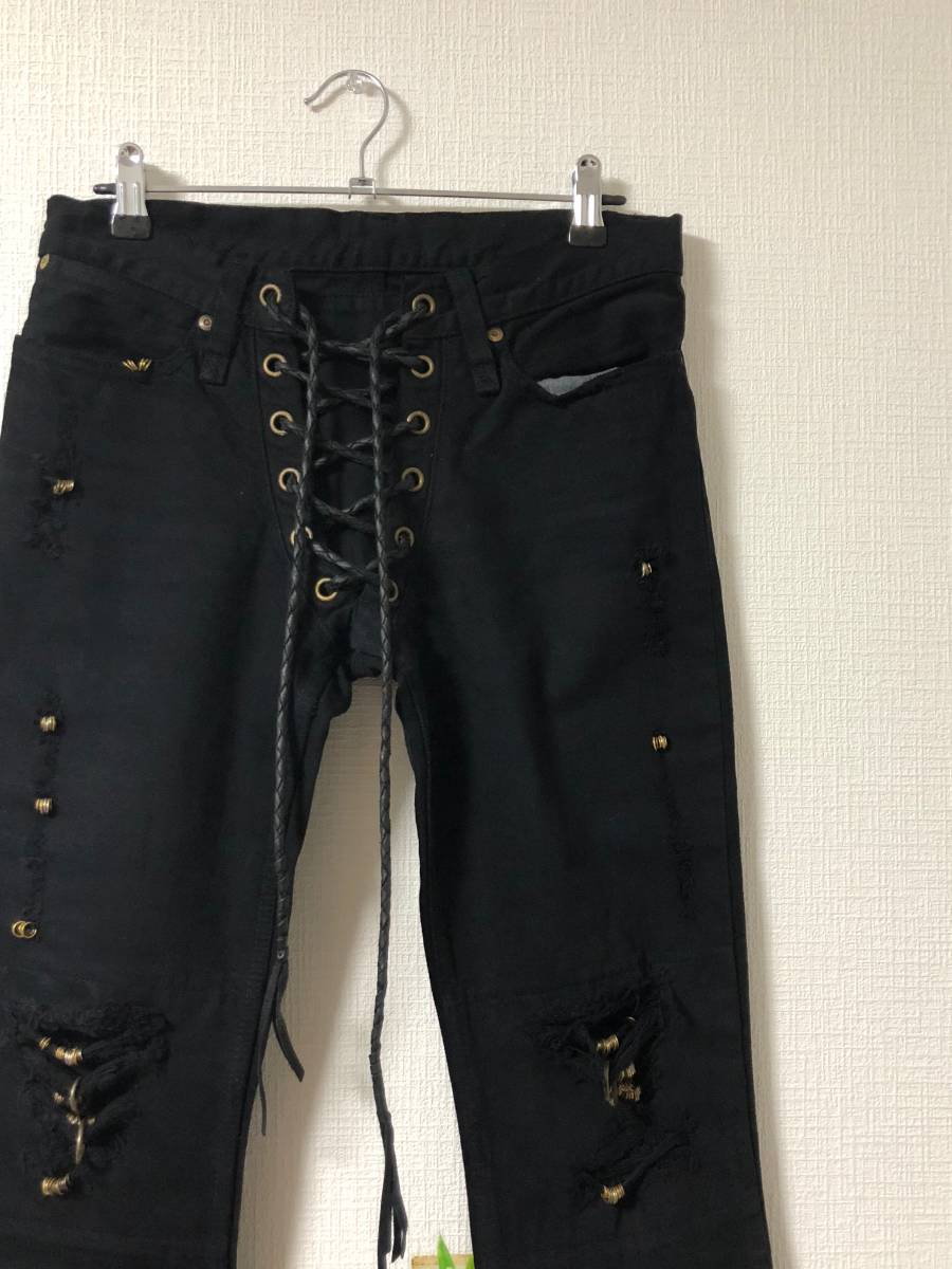 ifsixwasnine 真黒色 リメイクマッドマックスピアスデニム SIZE:♂29 