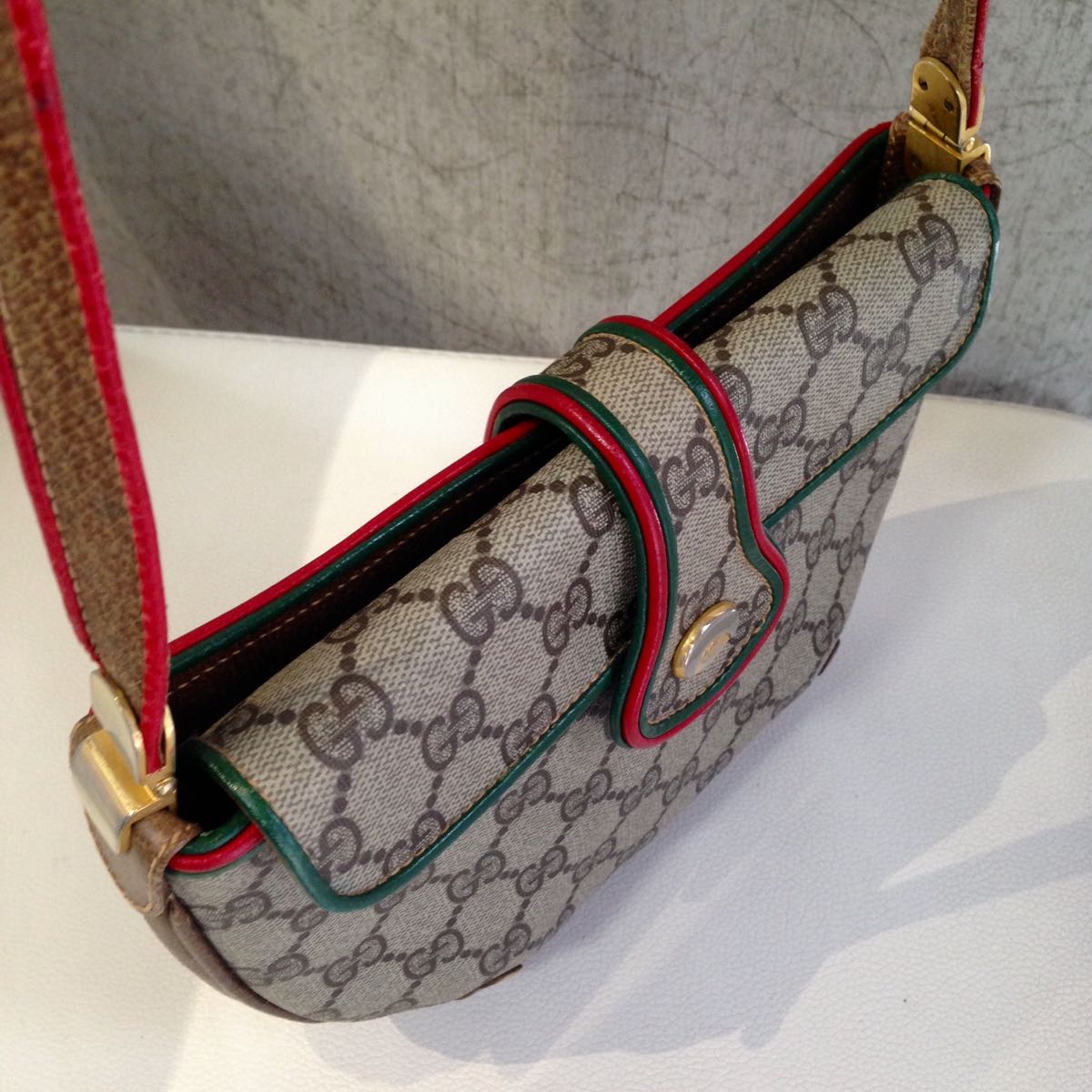 オールド グッチ GUCCI ショルダー バック バッグ シェリーライン G 
