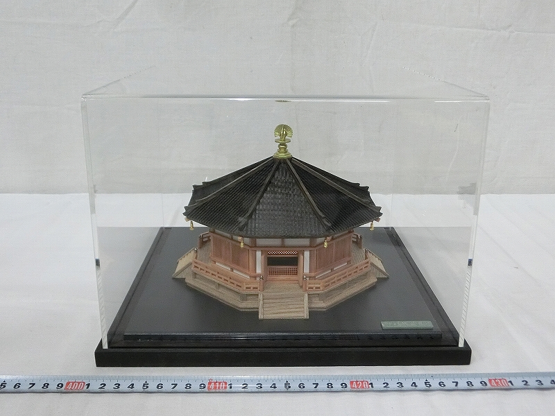 B04727 小林孝心 木製模型 法隆寺 夢殿 ケース付 完成模型 建築模型