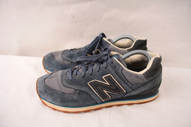 【574】ニューバランス 27.0cm/灰 グレー 紺 スニーカー newbalance 中古 古着 メンズ yy7154
