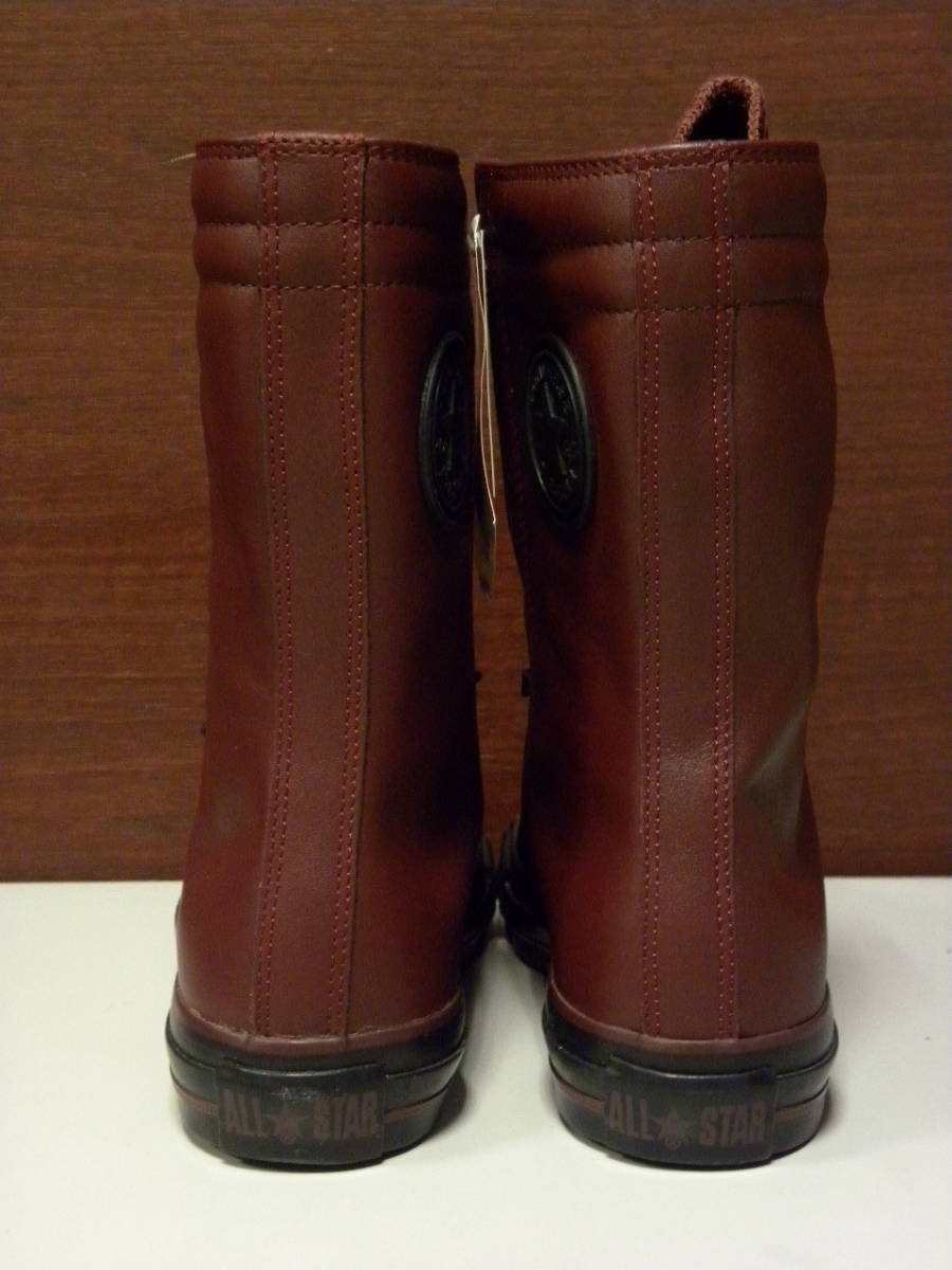 新品 コンバース CONVERSE レザー オールスター ALL STAR LE HI LONG ロング ブーツ ワイン バーガンディ 系 US 5 本革 24 cm