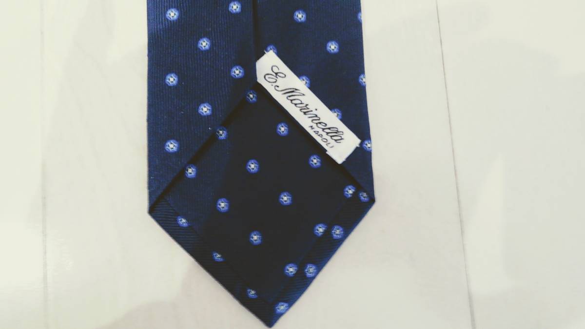 E. Marinella ネクタイ ネイビー 小紋柄 NAPOLI マリネッラ E
