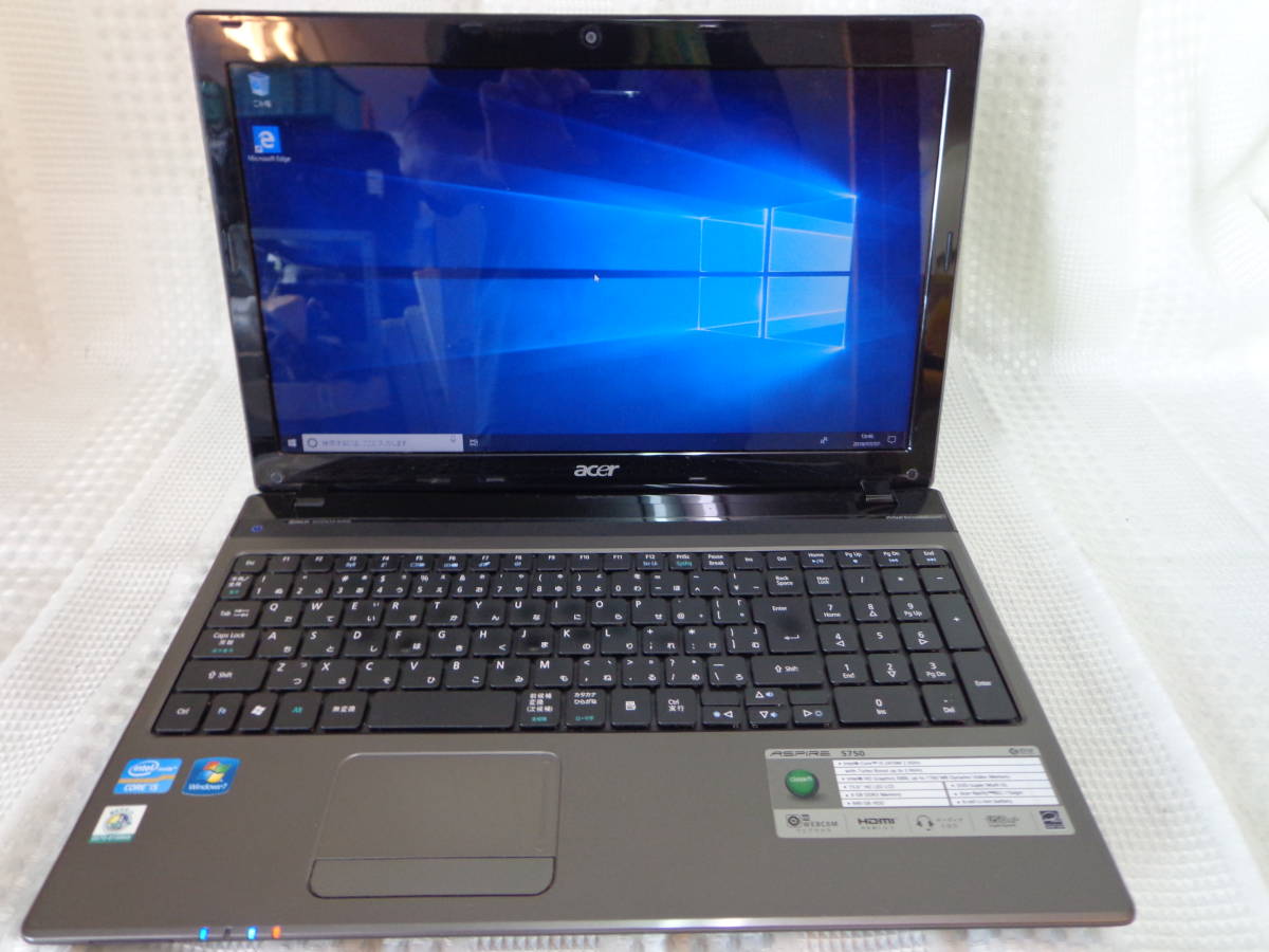 ＜07N②100＞　Coer i5 2410M エイサー　ASPIRE 5750 Win 10 64ビット OSリセット品 中古品