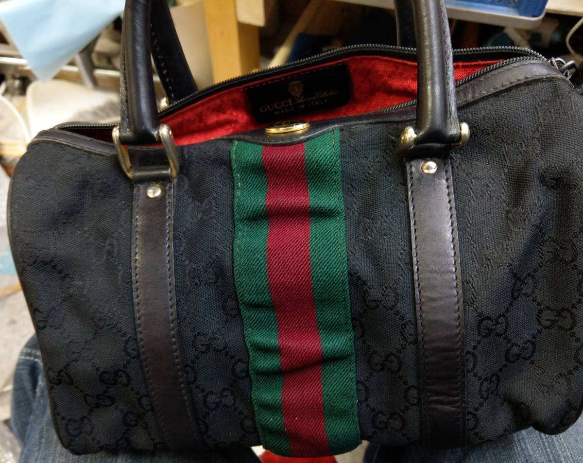 OLD オールドグッチ GGシェリーミニボストン ジャンク GUCCI SHERRY 