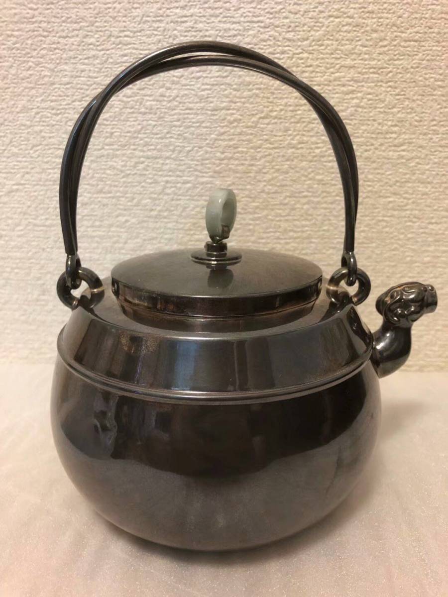 純銀製 饕餮文 獣口 湯沸 銀瓶 煎茶道具 - メルカリ 純銀保証 玉環