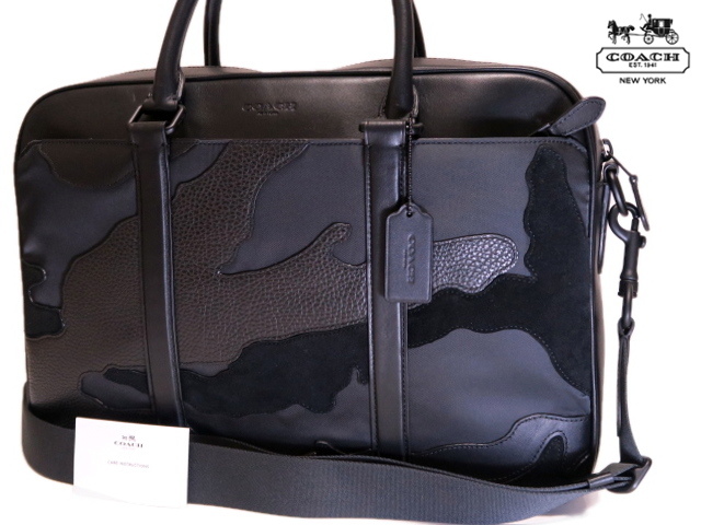 1円～価格6，5万新品本物コーチCOACH【3層式】立体的迷彩柄!!高密度 