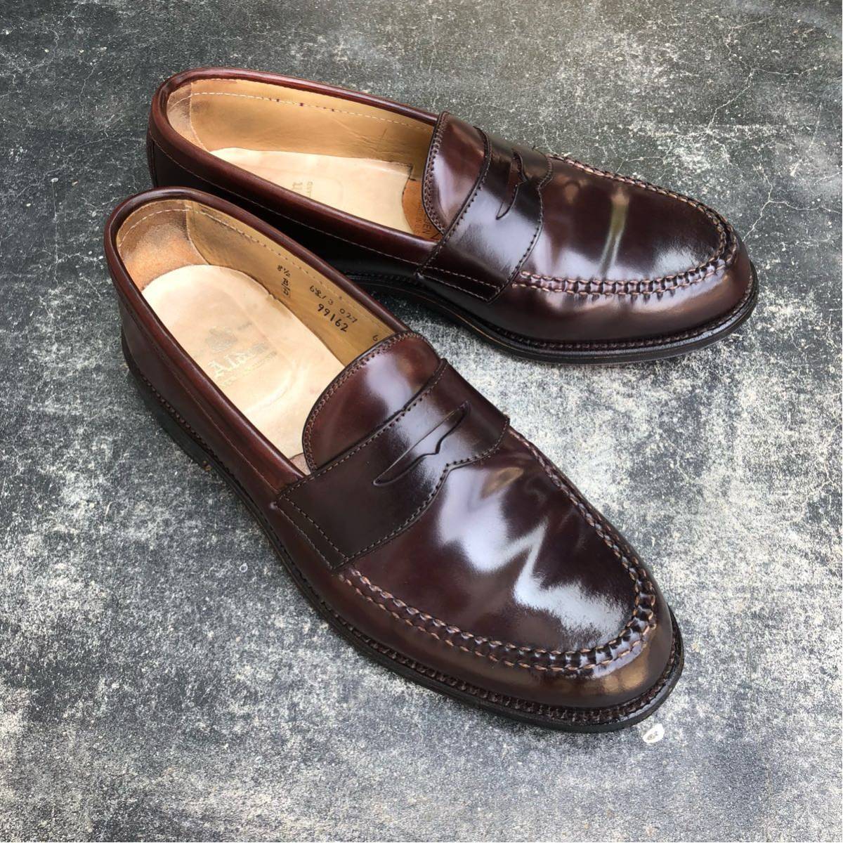 美品 オールデン 99162 ペニーローファー 8.5D ALDEN コードバン 986 
