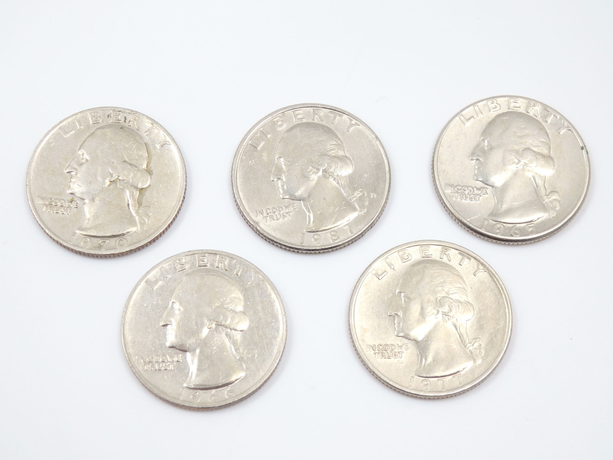 アメリカ 25セント硬貨 5枚セット 貨幣 コレクション USA 米ドル お金