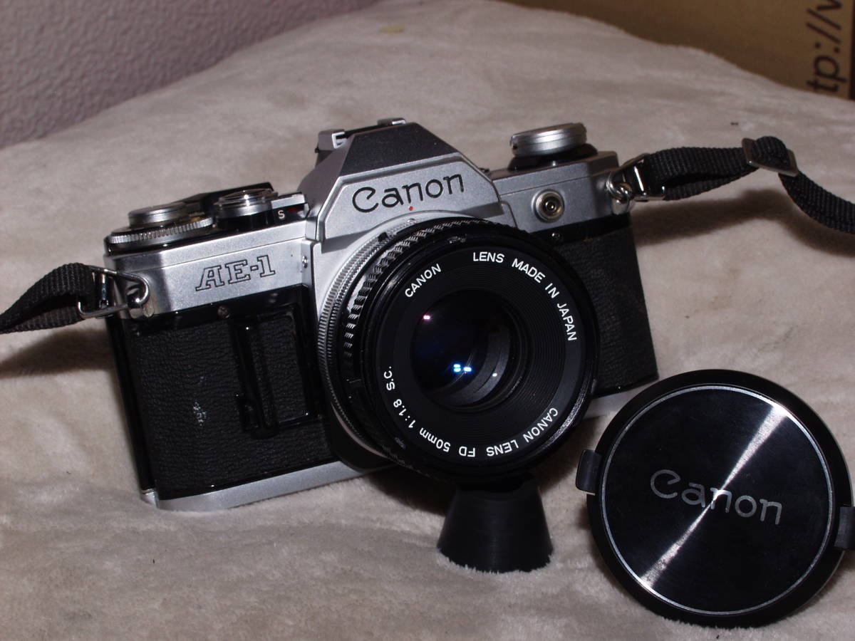 完動美品 Canon キャノン AE-1 50mm f/1.8 モルト交換済 試写済み】CANON キヤノン AE-1 CANON LENS 50mm 1:1.8（整備、モルト