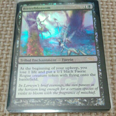 MTG 苦花 Foil《苦花⁄Bitterblossom》(ジャッジ褒賞)[DCIマーク] 黒