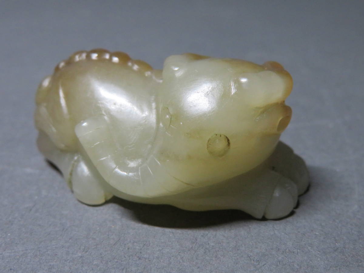 漢代動物玉佩 玉象 古玉器 動物佩 中国美術(検:篆刻田黄寿山石印材黄