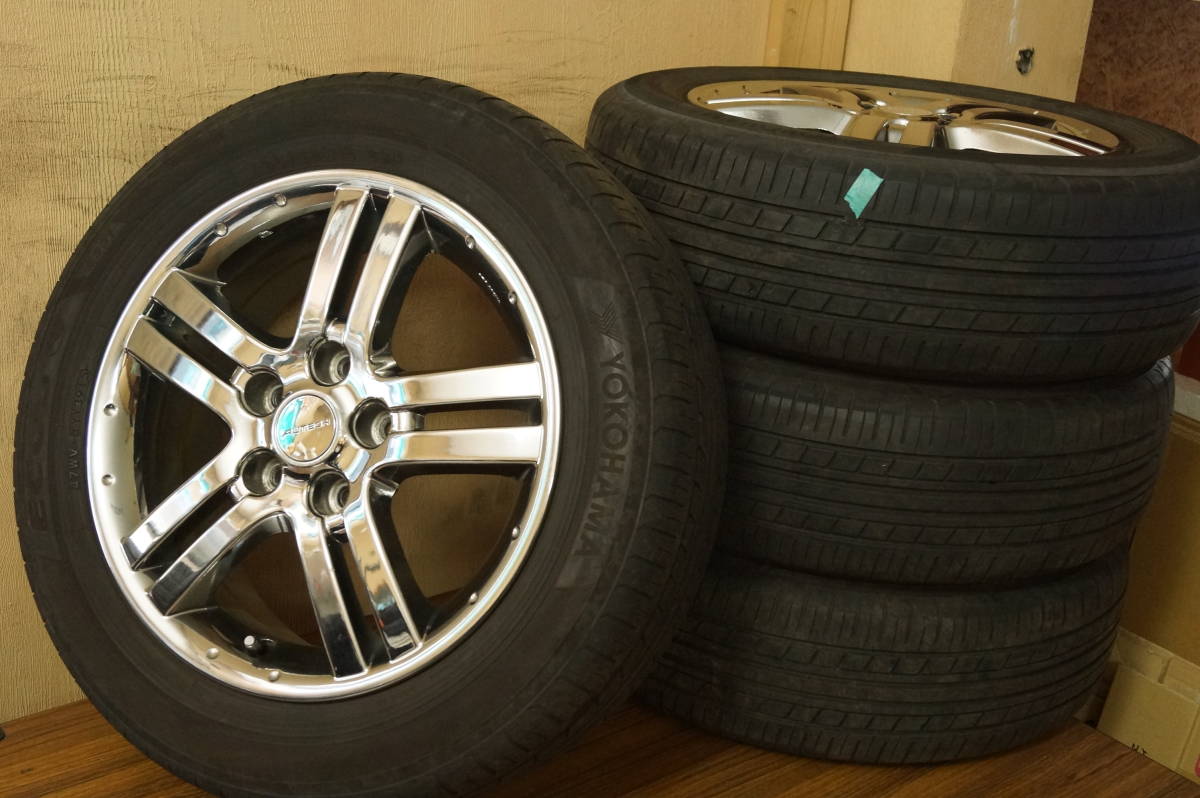 日産　AUTECH　オーテック　メッキ　16インチ　5H 16x6JJ off45 pcd114.3 195/60R16　 4本　中古　etc177