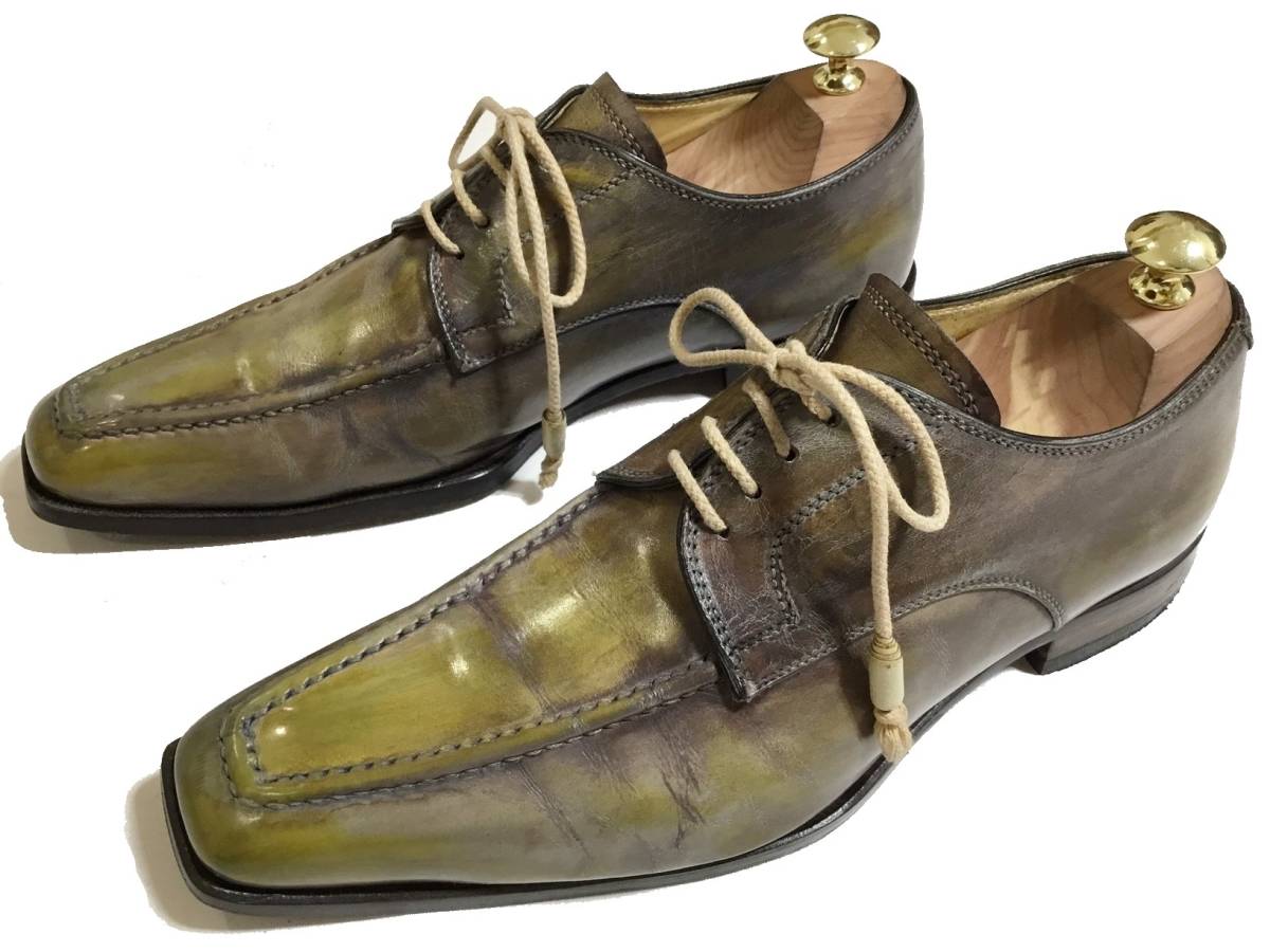 【100%新品，大人気】 伊製ステファノブランキーニStefanoBranchiniパティーヌ仕上げスクェアトゥシューズ61/2(25.0cm)｜売買されたオークション情報、yahooの商品情報をアーカイブ公開 - オークファン 25.0cm