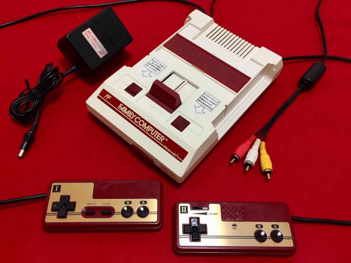 ★完動品★メンテ★漂白クリーニング済★ AV仕様ファミコン 本体 ACアダプタ【高音質アンプ内蔵Hi-Fiステレオ／縦縞ノイズ低減対策済】改