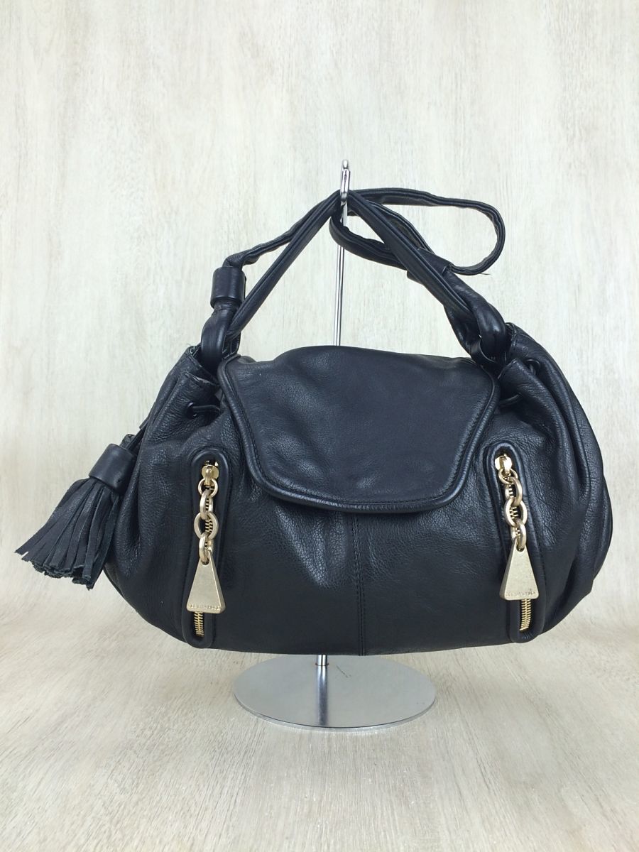 SEE BY CHLOE◆バッグ/レザー/BLK