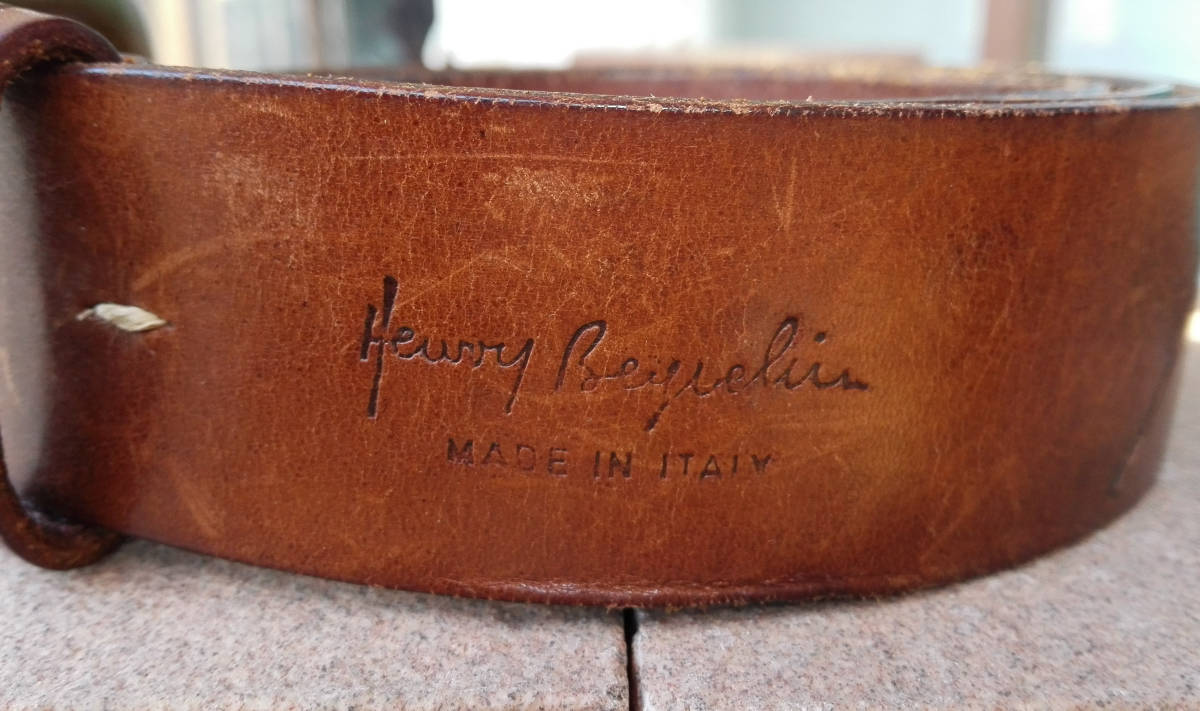HENRY BEGVELIN エンリーベグリン オミノ刺繍 レザーベルト HENRY エンリーベグリン BEGUELIN (エンリーベグリン) 中古・古着通販HENRY ブラック