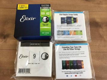 Elixir Optiweb Super Light 09-42 3セット #16550 #19002 ×3 エレキギター コーティング弦 ...