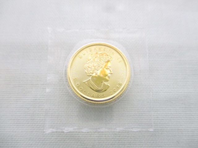 カナダ メイプルリーフ コイン 金貨 1/10オンス 2018年 K24 田中貴金属工業 未使用品！