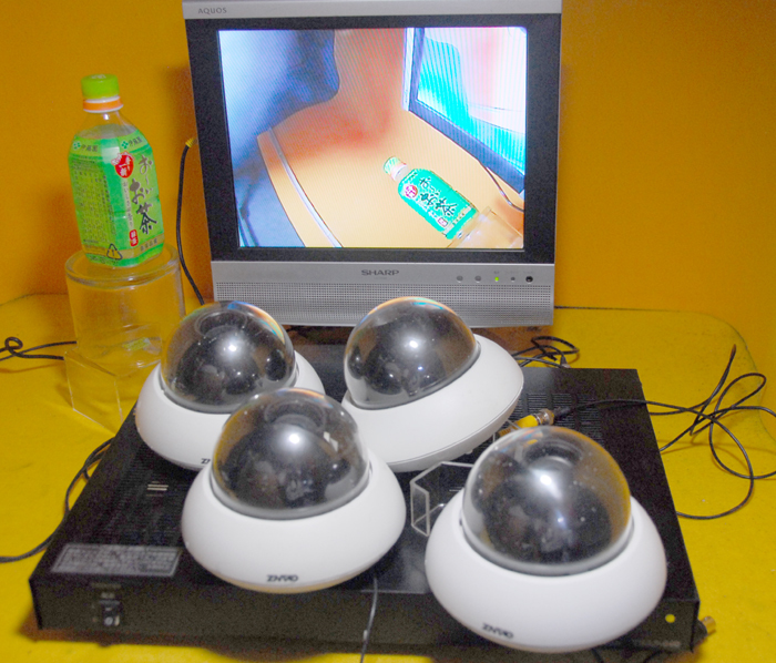 カメラ4台 GANZ・ドーム型カラーカメラ・ZC－D5212JPV・4台＋東芝