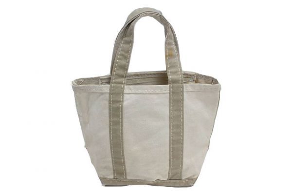 80'sLLビーンLLBean内ポケット付きトートバッグ(S位)ベージュ系オープントップ80年代初頭旧タグ_1