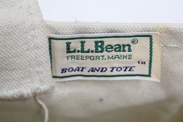 80'sLLビーンLLBean内ポケット付きトートバッグ(S位)ベージュ系オープントップ80年代初頭旧タグ_5