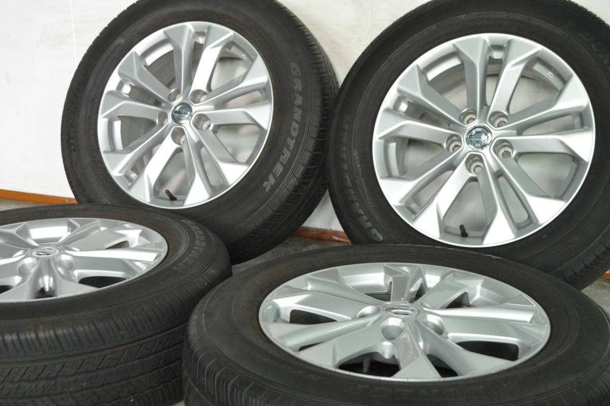 【送料無料】【程度良好】日産 T32 エクストレイル 純正 17in 7J +45 PCD114.3 ダンロップ グラントレックST30 225/65R17 7分山程度