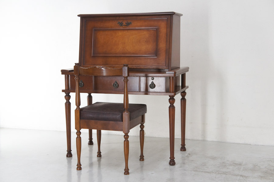 イギリス アンティーク 家具 ライティングビューロー デスク 机 6951d