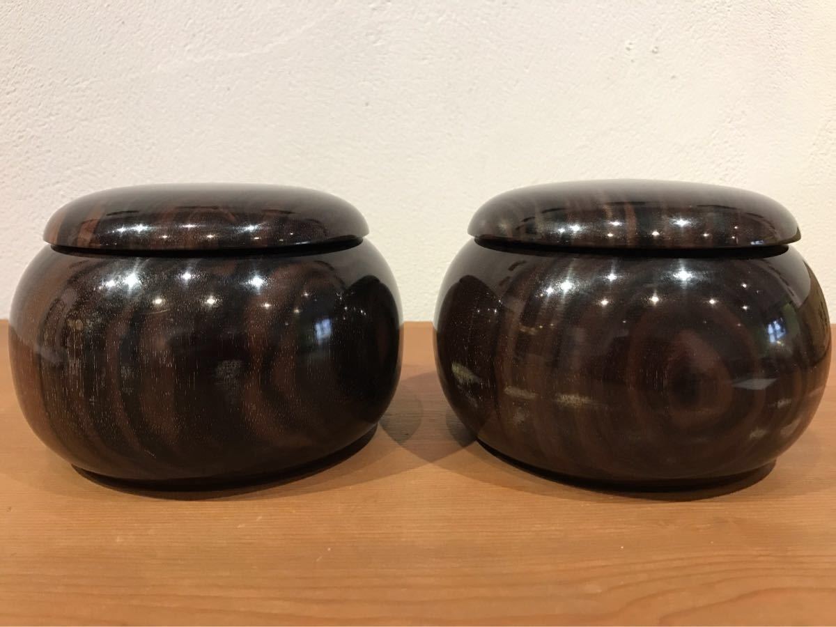 縞黒檀 高級碁笥 白蛤 那智黒石 碁石 囲碁 碁笥 黒檀（こくたん）特大 |