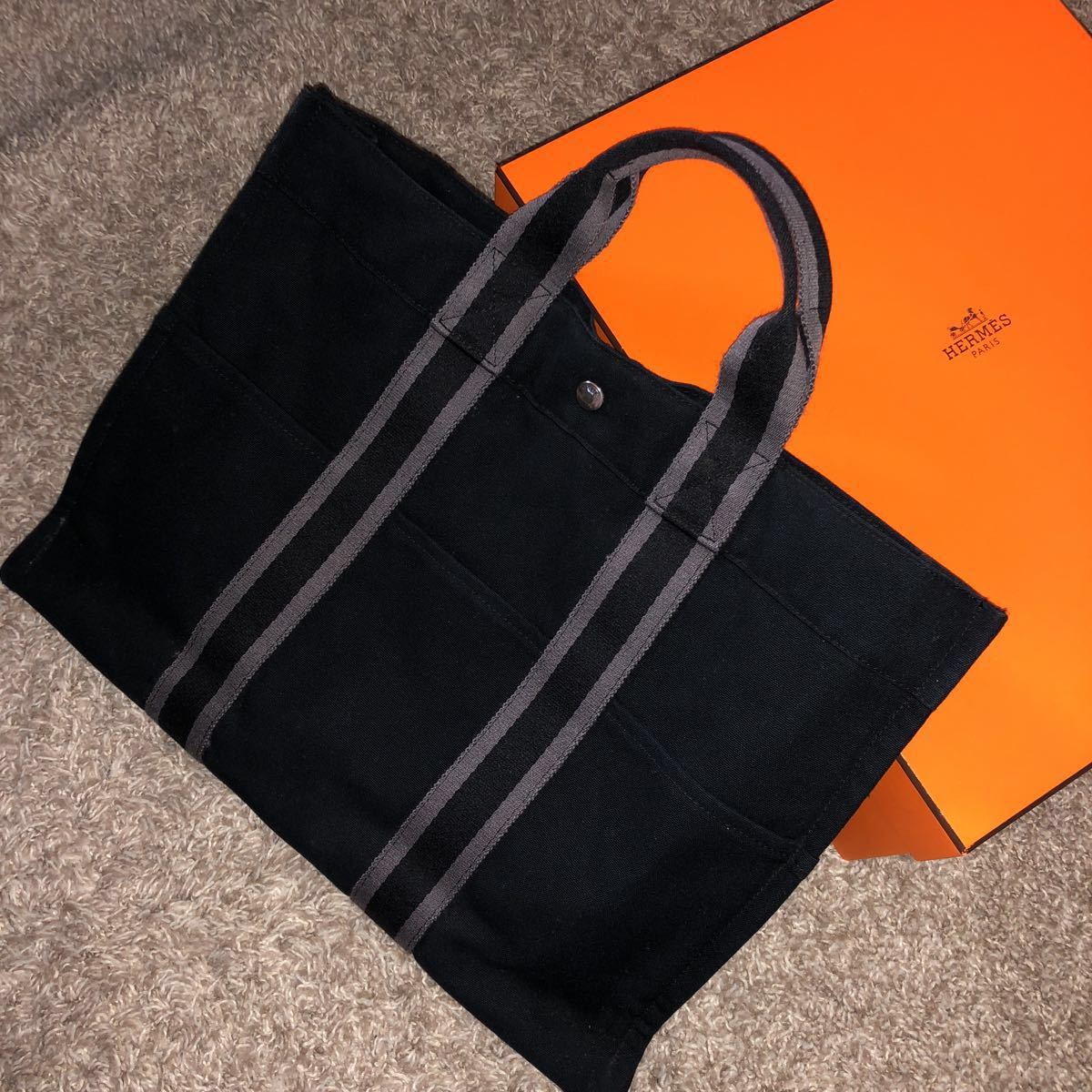 エルメスHERMES フールトゥMM ブラック レディース メンズ キャンバス 