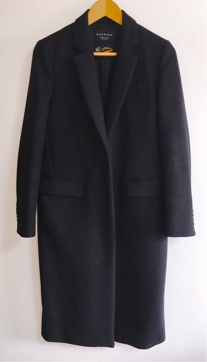MACPHEE マカフィー チェスターコート カシミヤ ウール 黒 38 