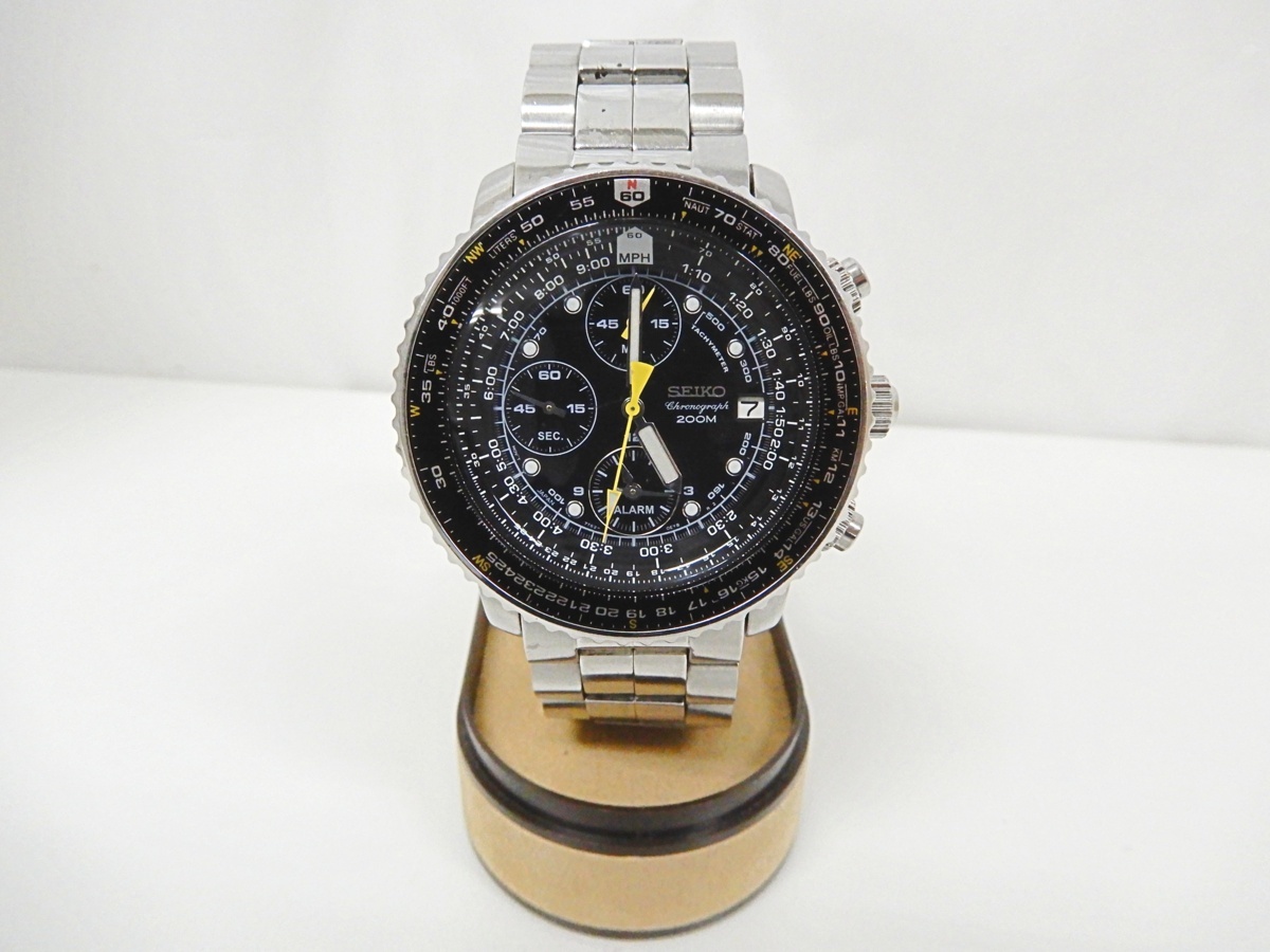 セイコー SEIKO クロノ メンズ 腕時計 ブラック 日本製 クオーツ 