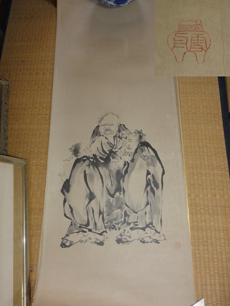 郎世寧 雪景人物図 四尺中堂掛け軸 中国宮廷画 宣紙 書画工芸 - メルカリ