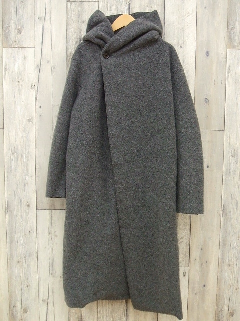 8-0930A◇R&D.M.Co-/ウールフェルトニットロングフーディコート/M/定価 