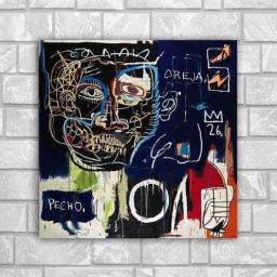 ジャン＝ミシェル・バスキア Jean-Michel Basquiat 24インチ × 24インチ 特大 キャンパス地 厚手 アート ポスター