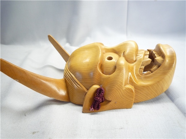 ■Hb53 般若 木製 お面 壁掛け 飾り 魔除け 置物 インテリア_3