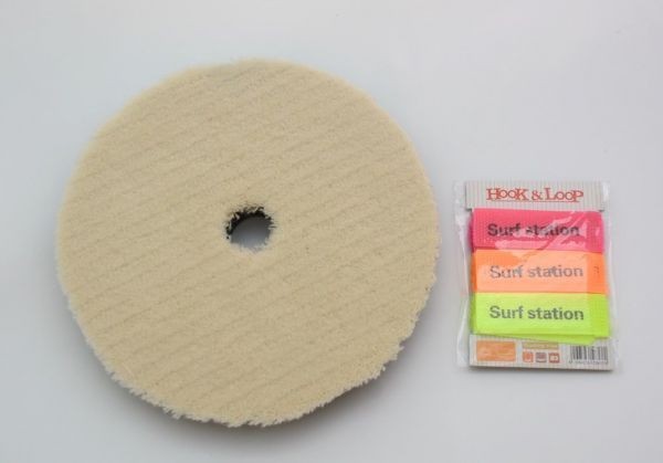 ポリッシャー用 ウールバフマジック式 純羊毛 磨き ハード ソフト2個セット 180mm1_3