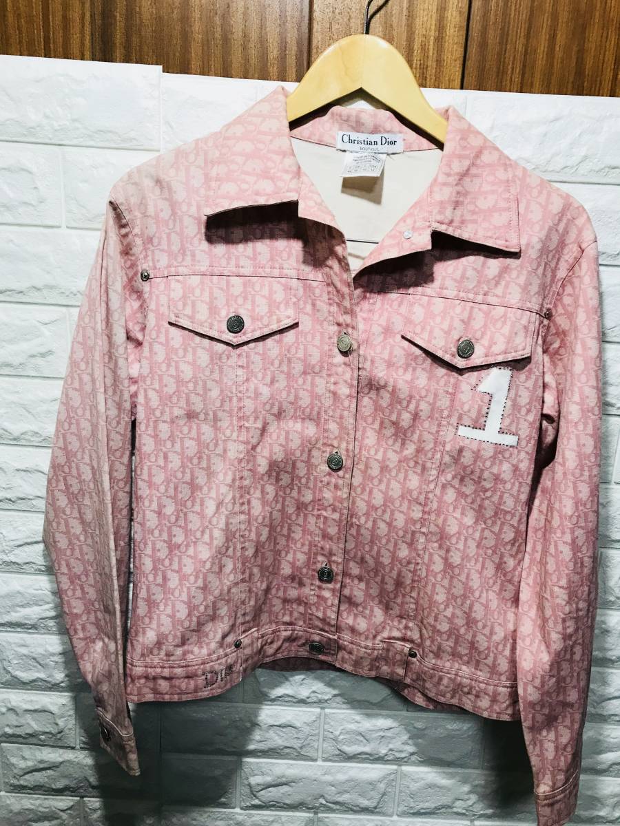 セール，最新作 幻の品 Christian Dior ディオール トロッター Ｇジャン デニムジャケット ピンク ラインストーン 最高級 廃盤品 フランス製(ジャンパー、ブルゾン)｜売買されたオークション情報、yahooの商品情 女性用