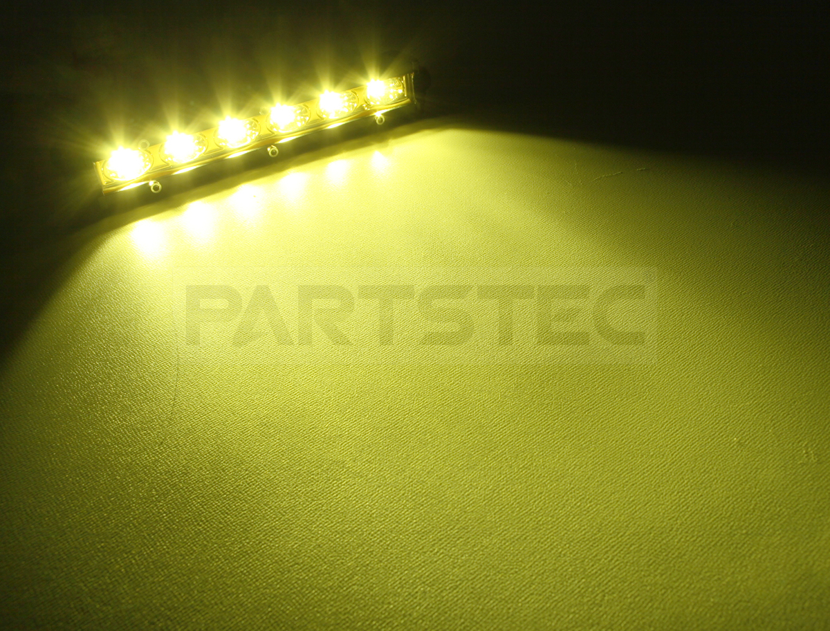 LED ワーク ライト +スイッチ付リレーハーネス 12V CREE製 チップ イエロー 1個 7インチ 4駆 SUV ATV UTV バギー アメ車/93-35+27-197
