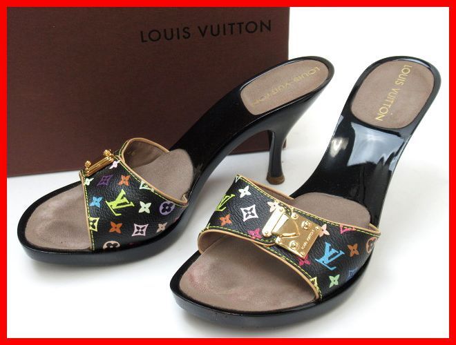 レディース Louis Vuitton ルイヴィトン マルチカラー ミュール 36 希少