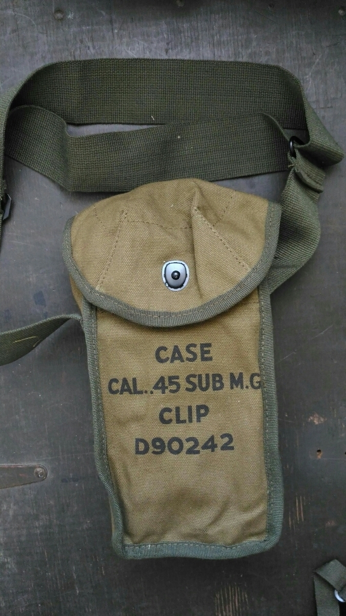 ミリタリー 実物 米軍 M3 グリースガン マガジンポーチ WWII