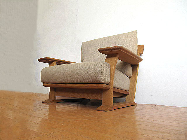 張替え未使用品かしわ木工シングルソファー KASHIWA／柏木工／ソファ