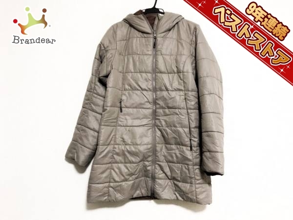 モンベル mont-bell コート ダウンコート サイズL グレー×ブラウン レディース 冬物/リバーシブル/中綿 美品
