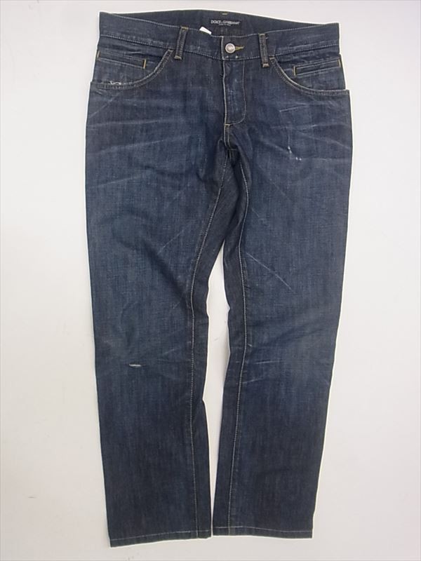 【nd】【送料無料】DOLCE&GABBANAドルチェ＆ガッバーナ 14GOLD　スリム　プレート　デニムパンツ　46 本物　R　1025 ae 031152