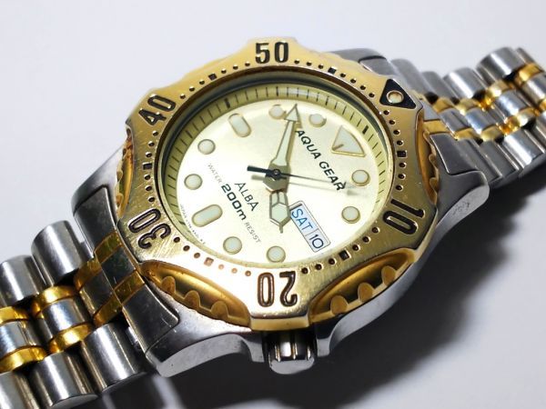 限定セール，低価 【Sa1】SEIKO/セイコー◇ALBA/AQUA GEAR/V736-6A00 