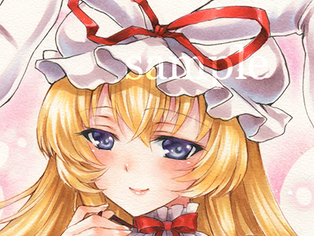 同人 手描きイラスト / 東方Project 八雲 紫 / A4 イラストボード