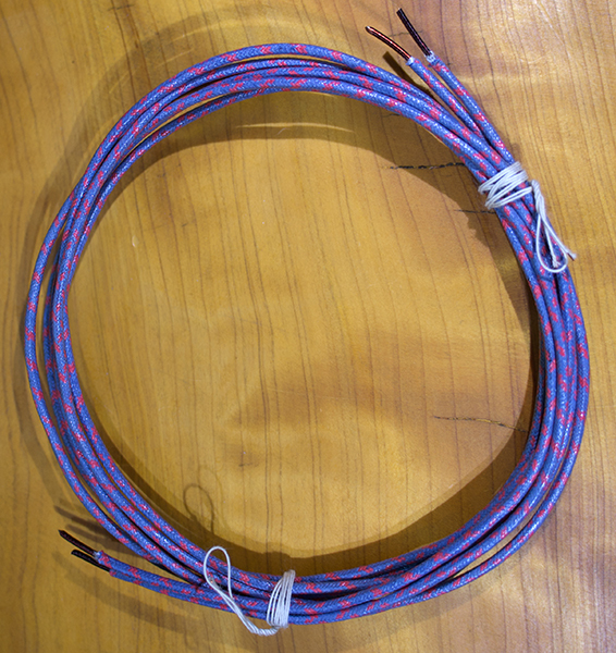 Western Electric ダブルシルクカバー・エナメル銅線 AWG 16（1.291 mm）120cm x ２本 （名品）