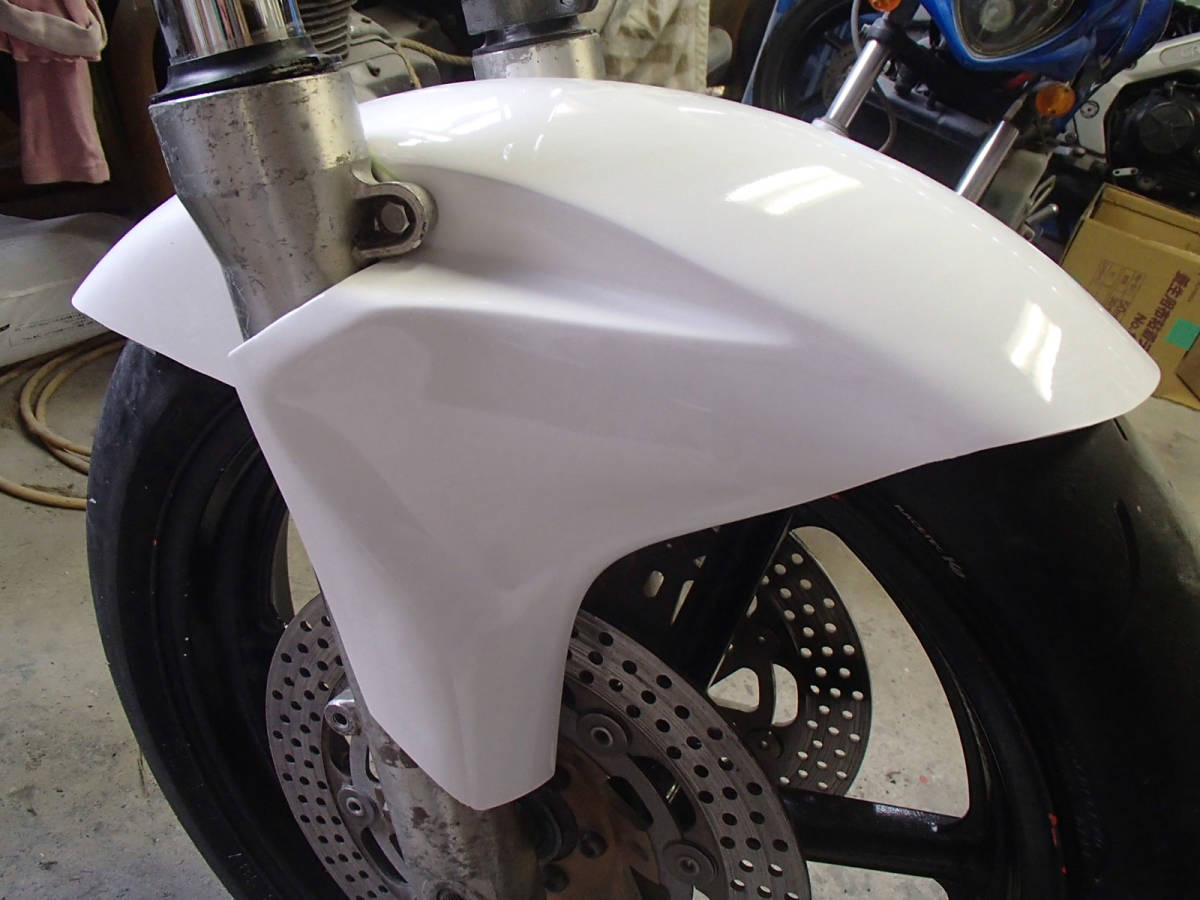 NSR250 MC21 他 FRP フロントフェンダー （TypeD） 塗装済 白 038