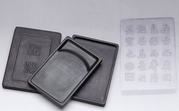 古董品 唐物 中国古美術 清時代 綠端 漢詩硯 水巖 端硯 旧蔵 筆墨紙硯