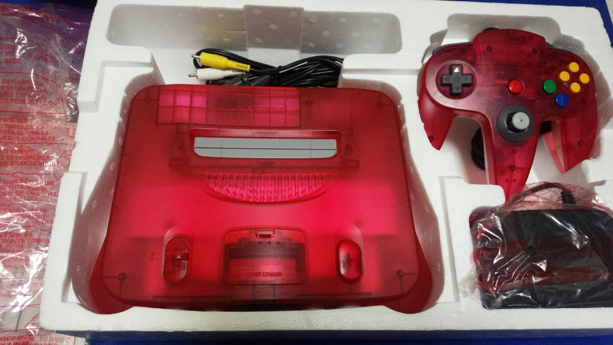 ニンテンドー64 本体クリアレッド 新品同様 任天堂 NINTENDO64 本体 
